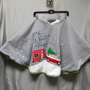 Dyno gray “Oh What Fun” embellished tree skirt